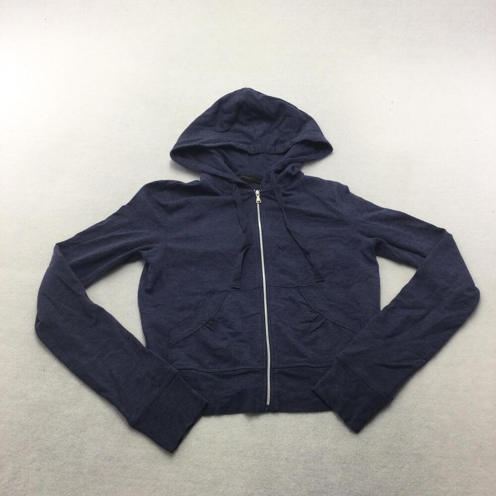 Express Hoodie Womens Small Blue Terry Full Zip Long Sleeve Casual Sweatshirt